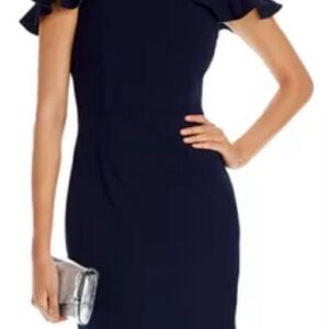 Eliza J navy Ruffle Sleeve Dress